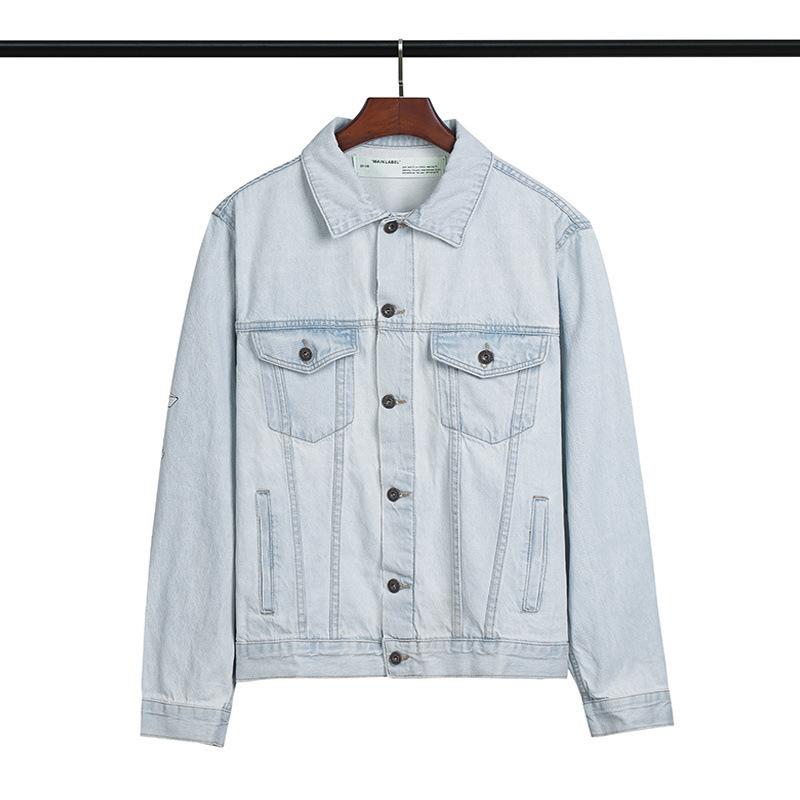 Off White Jacket Ow Letter Printed Arrow Washed Do The Old Cowboy Coat Owt