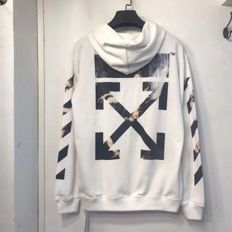Off White Hoodie With Arrow Print Spring And Autumn Arrow Print Ow Pullover Hoodie Sweater Owt