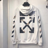 Off White Hoodie With Arrow Print Spring And Autumn Arrow Print Ow Pullover Hoodie Sweater Owt