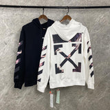 Off White Hoodie With Arrow Print Spring And Autumn Arrow Print Ow Pullover Hoodie Sweater Owt