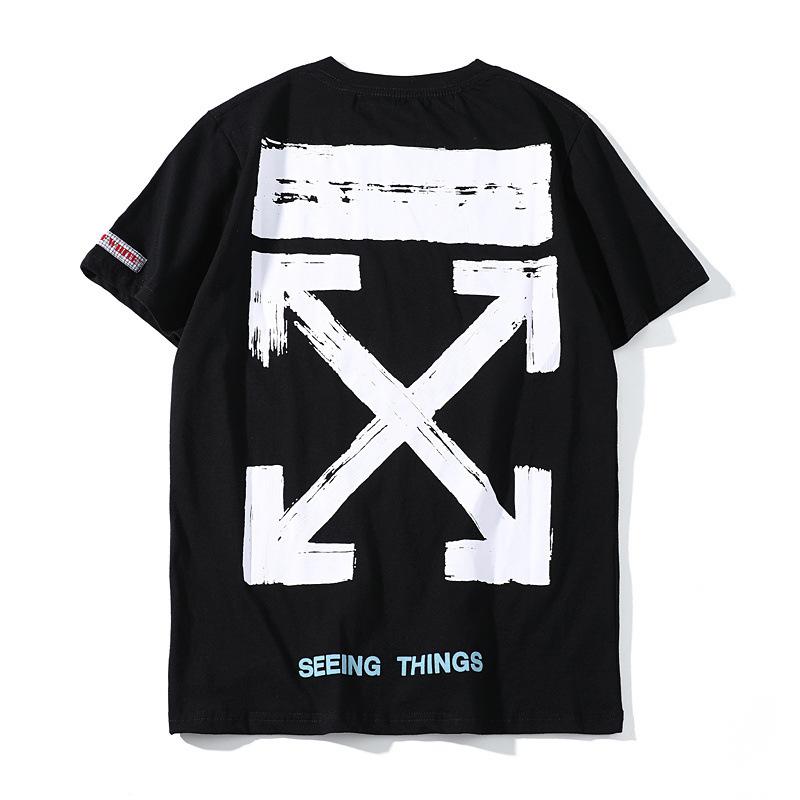 Off White T Shirt Summer Menswear Arrow Print Ow Short Sleeve Tshirt Owt