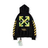 Off White Hoodie With Arrow Print Ow Sweater Cardigan Zipper Jacket Plus Size Casual Owt