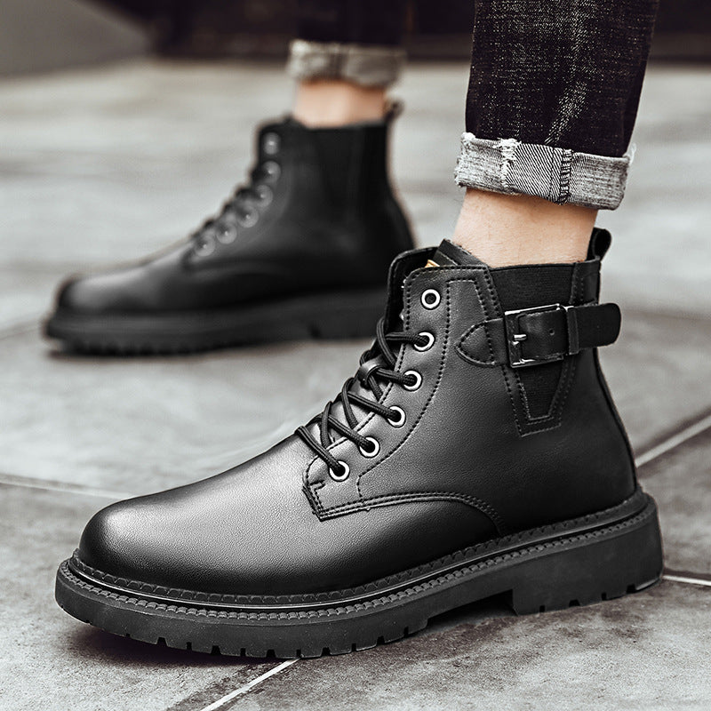 Men's Boots Work Boot Men Casual Hiking Boots Men's Shoes Casual All-Match High Top Working Wear Leather Boots
