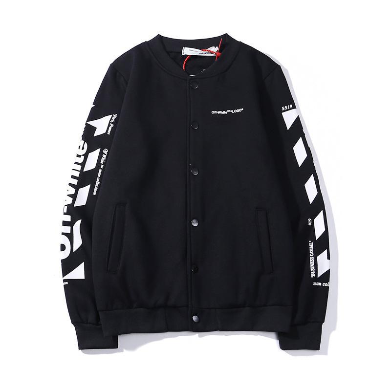 Off White Hoodie With Arrow Print Spring Summer Men'S And Women'S Fleecelined Casual Cardigan Casual Plus Size Owt