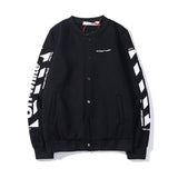 Off White Hoodie With Arrow Print Spring Summer Men'S And Women'S Fleecelined Casual Cardigan Casual Plus Size Owt