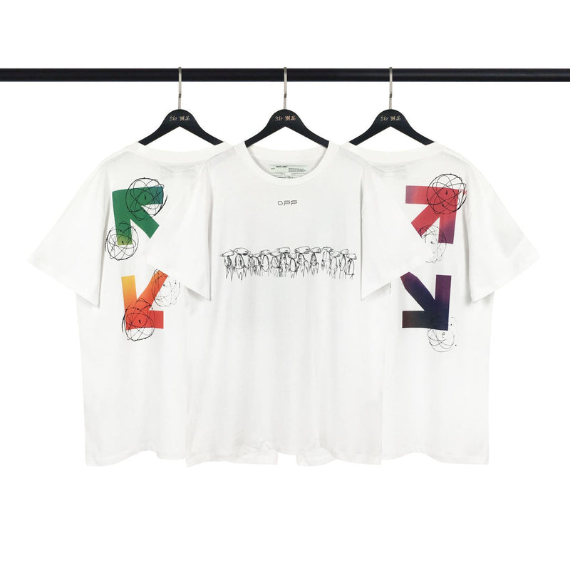 Off White T Shirt Rainbow Arrow Men'S Loose Casual Able Short Sleeve Tshirt Owt