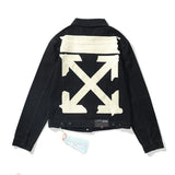 Off White Jacket Loose Denim Shirt Men'S And Women'S Jacket Jacket Casual Top Owt