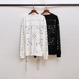 Off White Sweatshirt Men'S And Women'S Round Neck Large Size Casual Owt