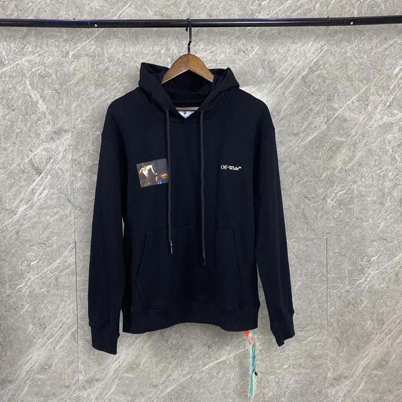 Off White Pullover Hoodie Plus Size Casual Men'S Clothing Sweater Owt