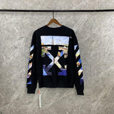 Off White Sweatshirt Oil Painting Arrow Round Neck Sweater Male And Female Large Size Casual Sweatshirts Owt