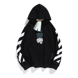 Off White Hoodie With Arrow Print Ow Hooded Sweater Men'S Hip Hop Loose Hoodie Sweater Plus Size Casual Men'S Clothing Owt
