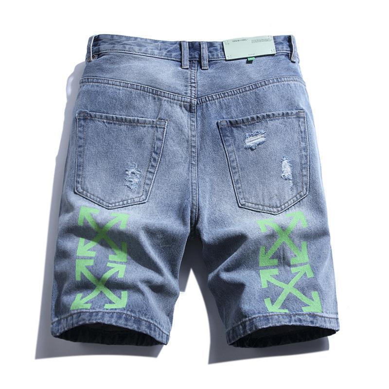 Off White Denim Shorts Student Plus Size Retro Sports Shorts Owt