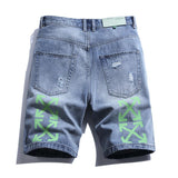 Off White Denim Shorts Student Plus Size Retro Sports Shorts Owt