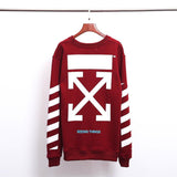Off White Sweatshirt Autumn And Winter Ow Arrow Print Men'S And Women'S Pullover Sweater Round Neck Long Sleeve Loose Casual Wear Owt