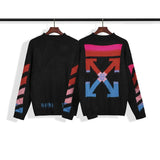 Off White Sweater Woolen Knit Arrow Men'S And Women'S Sweaters Plus Size Casual Sweatshirts Owt