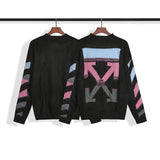 Off White Sweater Autumn And Winter Ow Gradient Arrow Wool Sweater Men'S And Women'S Loose Sweater Owt