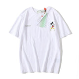 Off White T Shirt Printed Arrow Short Sleeve Men'S Striped Mickey Mouse Casual Tshirt Owt