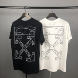 Off White T Shirt Ow Summer Men'S And Women'S Line Printed Short Sleeve Tshirt Owt
