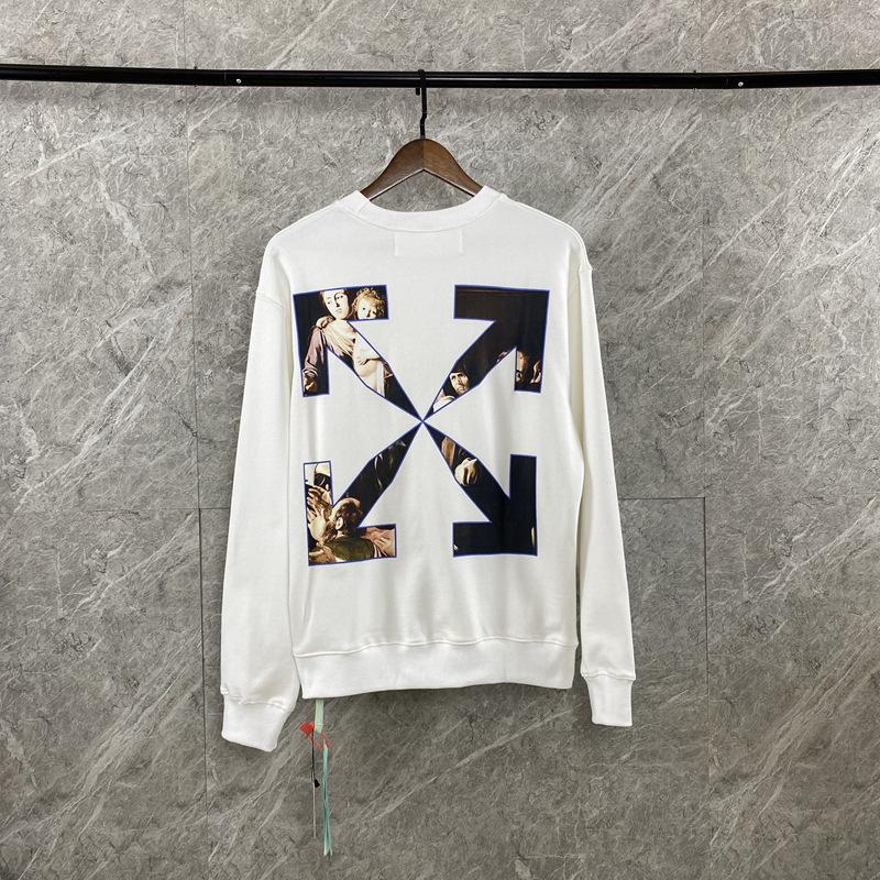 Off White Sweatshirt Ow Arrow Men'S And Women'S Pullover Sweater Owt