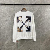 Off White Sweatshirt Ow Arrow Men'S And Women'S Pullover Sweater Owt