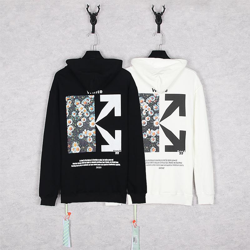Off White Hoodie With Arrow Print Ow Autumn And Winter Loose Stitching Arrow Hooded Sweater Men And Women Couple Long Sleeve Owt