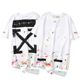 Off White T Shirt Arrow Short Sleeve Tshirt Casual Plus Size Men'S Clothing Owt