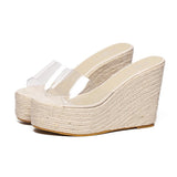 Platform Heels for Women Summer Bohemian High Heel Transparent Sexy Sandals