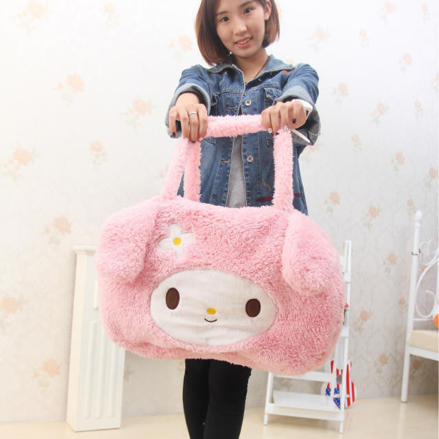 Badtz Maru Bag Cute Cartoon My Melody Cool Penguin Big Ear Dog Plush Shoulder Bag Large Capacity Shoulder Bag Girl Little Devil Handbag