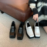 Platform Heels for Women Retro High Heel Leather Shoes