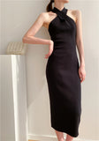 MIDI Mauve Cocktail Dress Slim-Fit over-the-Knee Knitted Dress