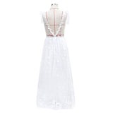 Women Lace Wedding Dress Autumn and Winter Wedding Dress Sexy Backless Bridesmaid Dress