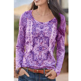 Romanian Gypsy Outfits Printed Top Ethnic T-shirt Women's Long Sleeve
