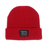 Red Beanie Hat Knitted Hat Stick a Cloth Cap Children Autumn Winter Fashionable Warm
