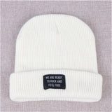 Red Beanie Hat Knitted Hat Stick a Cloth Cap Children Autumn Winter Fashionable Warm