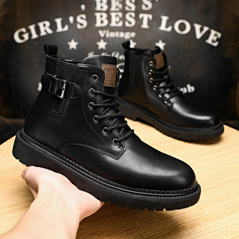 Men's Boots Work Boot Men Casual Hiking Boots Men's Shoes Casual All-Match High Top Working Wear Leather Boots