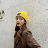 Red Beanie Hat Knitted Hat Stick a Cloth Cap Children Autumn Winter Fashionable Warm