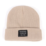Red Beanie Hat Knitted Hat Stick a Cloth Cap Children Autumn Winter Fashionable Warm