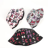 Bucket Hat Fishing Cap Cotton Print Fisherman Hat Outdoor Sun Shade Bucket Hat