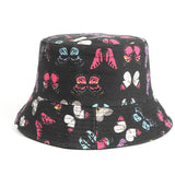 Bucket Hat Fishing Cap Cotton Print Fisherman Hat Outdoor Sun Shade Bucket Hat