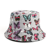 Bucket Hat Fishing Cap Cotton Print Fisherman Hat Outdoor Sun Shade Bucket Hat