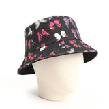 Bucket Hat Fishing Cap Cotton Print Fisherman Hat Outdoor Sun Shade Bucket Hat
