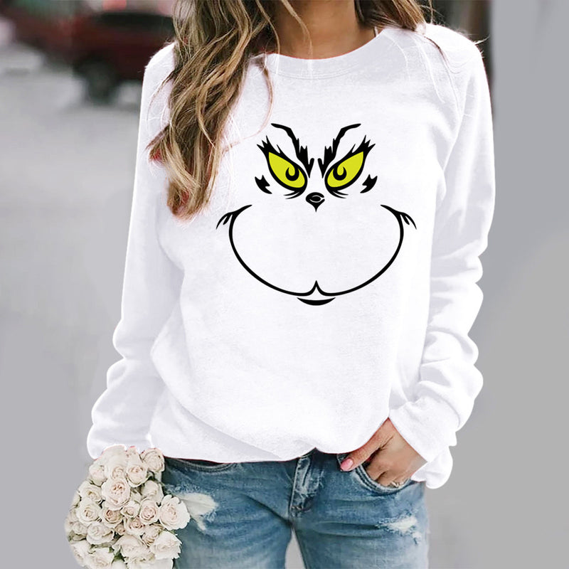 Men and Women Grinch Sweater Christmas Long Sleeve Crew Neck Sweater