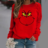 Men and Women Grinch Sweater Christmas Long Sleeve Crew Neck Sweater