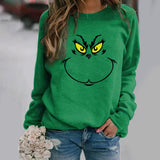 Men and Women Grinch Sweater Christmas Long Sleeve Crew Neck Sweater