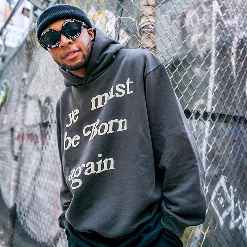 Kanye West Sunday Service Hoodie Puff Print Loose Fog Hoodie For Men And Women