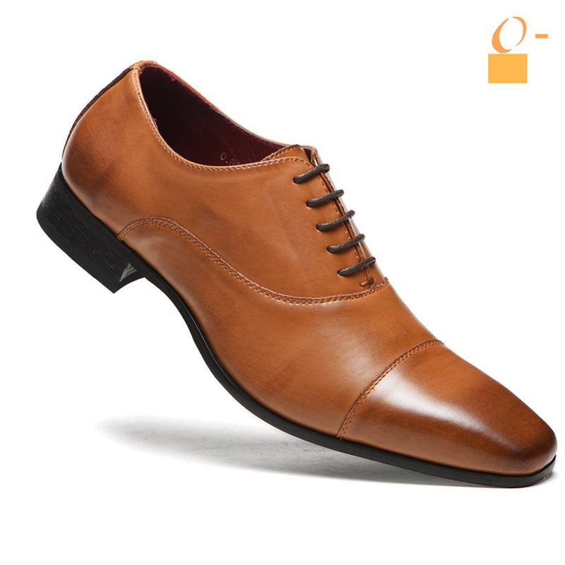 Men's Dress Shoes Classic Leather Oxfords Casual Cushioned Loafer Business PU Leather Laceup Footwear Formal Shoes For Men