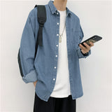 Men Denim Jackets Denim Shirt Long Sleeve Men's Clothing