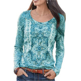 Romanian Gypsy Outfits Printed Top Ethnic T-shirt Women's Long Sleeve
