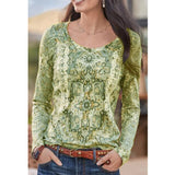 Romanian Gypsy Outfits Printed Top Ethnic T-shirt Women's Long Sleeve