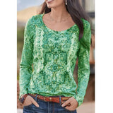 Romanian Gypsy Outfits Printed Top Ethnic T-shirt Women's Long Sleeve
